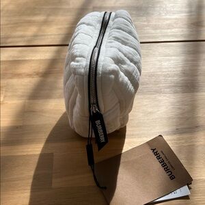 NEW Burberry White Cotton Pouch